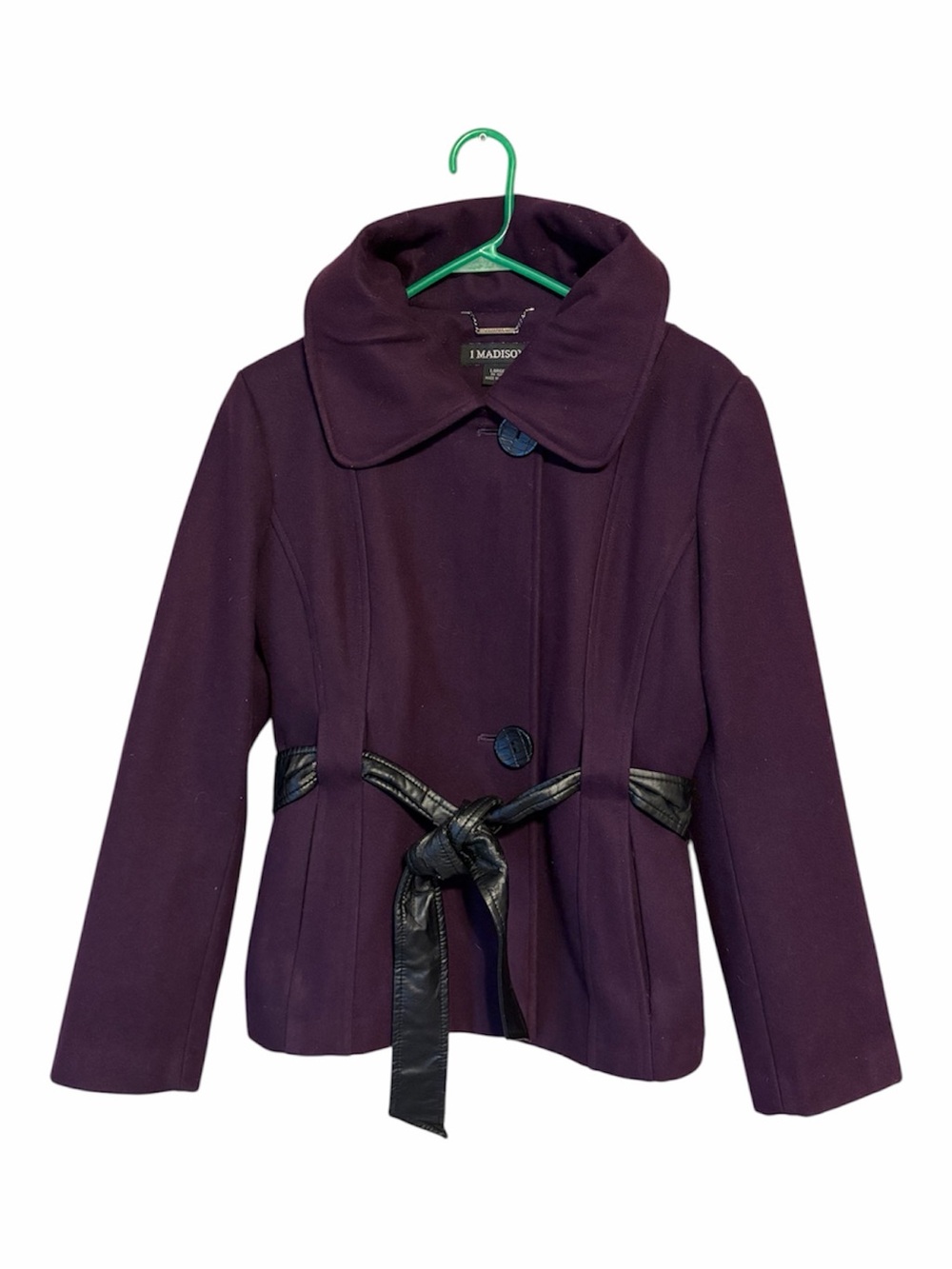 1 Madison Purple Wool Blend Belted Jacket